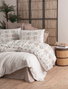 L'essentiel linge de maison Asilo - Brown Juego de Fundas para Edredón Doble Ranforce, Blanco y Marrón